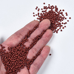 Dark Red Glass Seed Beads, Opaque Colours Seed, Small Craft Beads for DIY Jewelry Making, Round, Dark Red, 2mm, Hole:1mm, about 30000pcs/pound