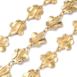 Золотой 304 цепи из нержавеющей стали, несварные, цветок, золотые, 20x15x1.7 мм