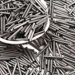 с Покрытием Серебра Стеклярус, со серебряным покрытием, 20x2~2.5 мм, отверстие : 0.5 мм, около 2000~2500 шт / упаковка