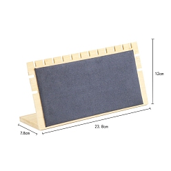 Серый Стеллаж для демонстрации ожерелья из микрофибры, подставки для украшений для подвешивания ожерелий, с бамбуком, прямоугольные, серые, 78x238x123 мм