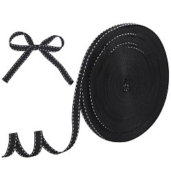 Черный Полиэфирные ленты, аксессуары для одежды, чёрные, 3/8 дюйм (10 мм)