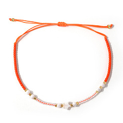 Темно-оливково-зеленый Регулируемые стеклянные бусины плетеные браслеты из бисера, украшения из ракушек и звезд для женщин, темно-оливковый зеленый