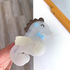 Кукурузный Шелк Заколки для волос с когтями из ацетата целлюлозы (смола), морской конек, аксессуары для волос для женщин и девочек, цвет колоса кукурузы, 84x50 мм