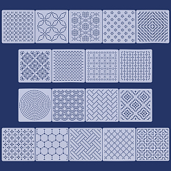 Mixed Shapes 18Pcs PET Embroidery Template, Mixed Shapes, 130x130x1mm