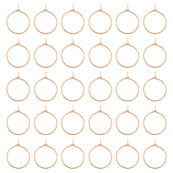 Розовое Золото 40шт 316л хирургическая нержавеющая сталь серьги-кольца фурнитура, кольца для бокалов вина, розовое золото , 15x0.7 мм, 21 датчик