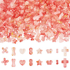 Pink Наборы для изготовления ювелирных изделий своими руками, включая акриловые бусины, колпачки для бусин и подвески, розовые, 15x7x6.5 мм, отверстие : 2.5 мм
