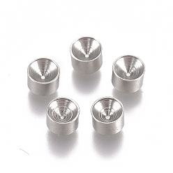 Stainless Steel Color Tarnish Resistant 304 Stainless Steel Rhinestone Settings, For Pointed Back Rivoli Rhinestone, Cone, Stainless Steel Color, Fit for 3mm Rhinestone, 4x3mm