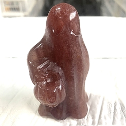 Клубничный Кварц Привидение с тыквой синтетическая клубника кварцевая смола украшения для офиса домашний стол украшения, 45x40x80 мм