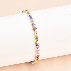 Разноцветный 316 браслеты-слайдеры из хирургической нержавеющей стали, с кубического циркония, красочный, 10-1/4 дюйм (26 см), ссылка: 5x4x3.5 mm