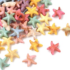 (52) Непрозрачная лаванда Акриловые бусины, Стиль имитация драгоценных камней, звезда, разноцветные, 14x13.5x5 мм, отверстие : 1.6 мм, Около 1515 шт / 500 г