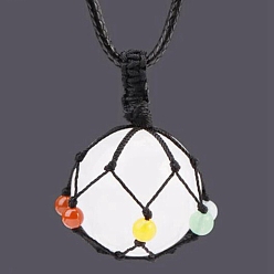 Quartz Crystal Natural Quartz Crystal Pendants Necklaces, Round, 30.71 inch(78cm)