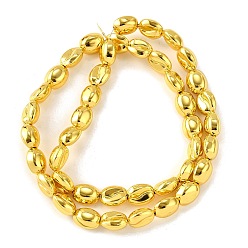 с Золотистым Покрытием Стеклянные бусины с гальваническим покрытием , Плоско-овальные, полное покрытие, с золотым покрытием, 11x8.5x5 мм, отверстие : 0.8 мм, около 42 шт / нитка, 17.32'' (44 см)