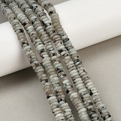 Джаспер Кунжут Природных кунжута яшмы бисер нитей, рондель, 6x2 мм, отверстие : 0.7 мм, около 174 шт / нитка, 15.35'' (39 см)