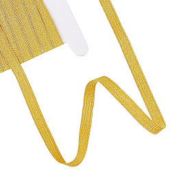 Gold 5 Yards Polyester Ribbons, for Clothes Accessories, Gold, 3/8 inch(10mm), about 5.00 Yards(4.57m)/Set