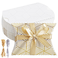 (52) Непрозрачная лаванда 40наборы 2цвета горячее тиснение подушки картон бумага печать коробки конфет, с лентами, для свадьбы, разноцветные, 9x6.5x2.5 см, 20 комплектов / цвет