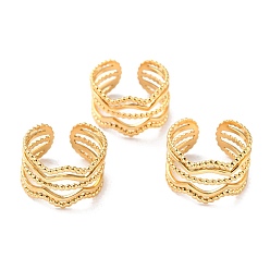 Золотой Ионное покрытие (ip) 304 перстни из нержавеющей стали, манжеты кольца, долговечный, золотые, размер США 7 3/4 (17.9 мм), 10~12 мм