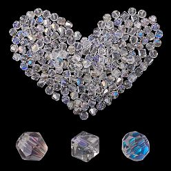 Прозрачный 360шт 3 стиль гальваника стеклянные бусины пряди, с покрытием AB цвета, граненые, круглый и куб и биконус, разноцветные, 7.5~8x7.5~8x7.5~8 мм, отверстие : 1~1.5 мм, 120 шт / стиль