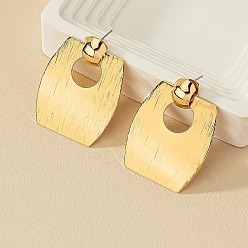 Золотой Железа болтаться серьги, прямоугольные, золотые, 47x34 мм