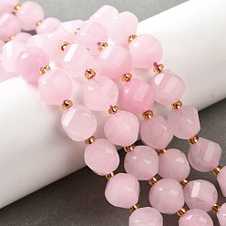 Лавандовый румянец Нити бусин из натурального кварца окрашенные, граненые, с бисером, твист, лавандовый румянец, 10x9~10x9~10 мм, отверстие : 1 мм, около 33~34 шт / нитка, 15.04''~15.35'' (38.2~39 см)