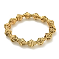 Золотой Ионное покрытие (ip) регулируемые 304 браслеты из нержавеющей стали с двухконусной пружиной, золотые, внутренний диаметр: 2 дюйм (5.1 см)