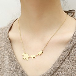 Медведь 304 ожерелья с подвесками из нержавеющей стали для женщин, золотые, медведь, 17.72 дюйм (45 см)