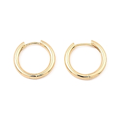 Light Gold Латунные английском замке Серьги-кольца, золотой свет, 19x19.5x2.5 мм
