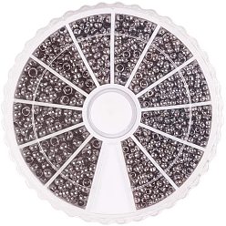 Черный Цвет Металла Зажимные бусины из латуни, металлический черный , 6.5x1.3 см, 2010 шт / коробка