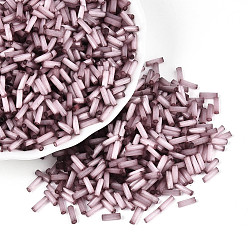 Бледно-фиолетовый Красный Стеклярус, имитации кошачьего глаза , бледно-фиолетовый красный, 6.5~7x1.5~2 мм, отверстие : 0.8~1 мм, Около 13636 шт / фунт