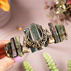 Мосс Агат Обручи для волос из натурального мохового агата, корона для волос, для женщин девушек, 270x180x30 мм