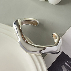 Платина Браслеты-манжеты из сплава для женщин, платина, 5/8~1-5/8 дюйм (1.7~4 см), внутренний диаметр: 2-3/8~2-1/2 дюйм (6~6.5 см)