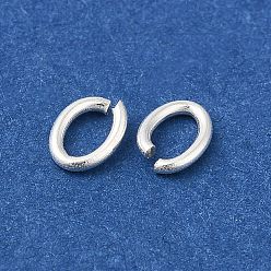 Серебро 925 кольца с открытыми скачками стерлингового серебра, овальные, серебряные, 20 датчик, 5x3.5x0.8 мм, внутренний диаметр: 2.5x3.5 мм, Около 200 шт / 10 г