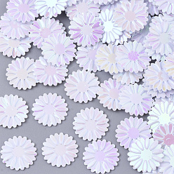 Лавандовый румянец Аксессуары для орнаментов, пластиковые пайетки / блестки из пвх, AB цвет, цветок, лавандовый румянец, 9x0.5 мм, около 20000 шт / 500 г