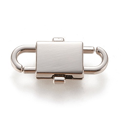 Platinum Adjustable Alloy Chain Buckles, for Chain Strap Bag Accessories, Platinum, 32x17x4.5mm, Hole: 6x6mm