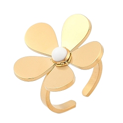 Настоящее золото 18K 304 открытые манжеты из нержавеющей стали для женщин, реальный 18 k позолоченный, лоток : 24x24 мм, регулируемый