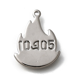 Платина Латунные подвески, без кадмия, без никеля и без свинца, пламенные чары, платина, 17.5x13.5x1.5 мм, отверстие : 1 мм