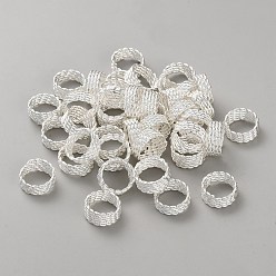 Серебро Железные дреды бусы украшение для волос, манжеты для волос, серебряные, 14x6 мм, внутренний диаметр: 11.5 мм