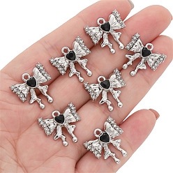 Bowknot Платинового сплава смолы подвески, для ювелирных украшений своими руками, бантом, 18x18 мм