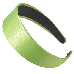 Зелено-Желтый Однотонная повязка для волос из ткани, Широкие атласные аксессуары для волос для девочки, зеленый желтый, 140x130x20 мм