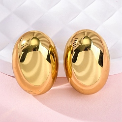 Золотой Овальные 304 из нержавеющей стали серьги стержня, золотые, 25x18 мм