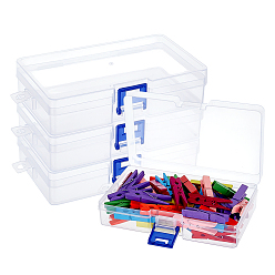 Синий 1 сетчатые прозрачные полипропиленовые пластиковые контейнеры для шариков с откидными крышками, прямоугольные, синие, 14.5x8.7x3.4 см, Внутренний диаметр: 14x8.1 cm