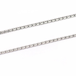 Stainless Steel Color Tarnish Resistant 304 Stainless Steel Chains, Soldered, Stainless Steel Color, 1.4x0.55mm