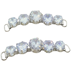 Платина 2 шт. латунные микрофибровые клипсы для пряжек для обуви, для украшения сумки для обуви, кошелек аппаратные аксессуары, платина, 75x14x11 мм, отверстие : 5x8 мм