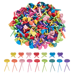Mixed Shapes 200шт 2 стили железные гвозди, скрапбукинга, Фотоальбом, детские куклы, разноцветные, разнообразные, 8~18x7.7~9 мм