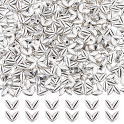 Античное Серебро 500 бусины из сплава в тибетском стиле, лист, античное серебро, 4.5x7x2.5 мм, отверстие : 1.2 мм