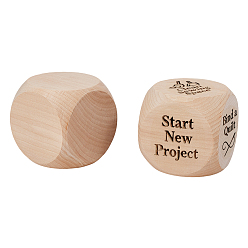 PeachPuff Schima Wood Blank Dice, Unfinished Wood Dice, PeachPuff, 80x80x80mm