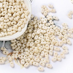 (404) Непрозрачное AB Кислое яблоко Непрозрачные акриловые бусины, арахис, цветочный белый, 6.5x4x3 мм, отверстие : 1.4 мм, Около 9890 шт / 500 г