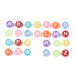 (52) Непрозрачная лаванда Прозрачные акриловые бусины с цветным покрытием AB, плоские круглые с буквы, разноцветные, 6.5~7x3.5~4 мм, отверстие : 1.5~1.6 мм, Около 3846 шт / 500 г