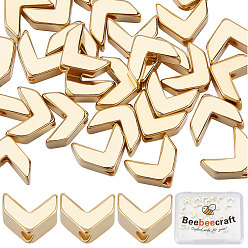 Real 24K Gold Plated 40Pcs Rack Plating Eco-friendly Brass Beads, Lead Free & Cadmium Free, Long-Lasting Plated, Arrow, Real 24K Gold Plated, 5.5x6.5x3mm, Hole: 1mm