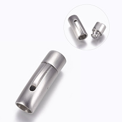 Матовый Платиновый Цвет Штыковые застежками из нержавеющей стали, матовые, матовой платины, 304 мм, отверстие : 30.5x9.5 мм