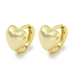 Настоящее золото 18K Серьги-кольца из латуни в форме сердца, реальный 18 k позолоченный, 9x8 мм